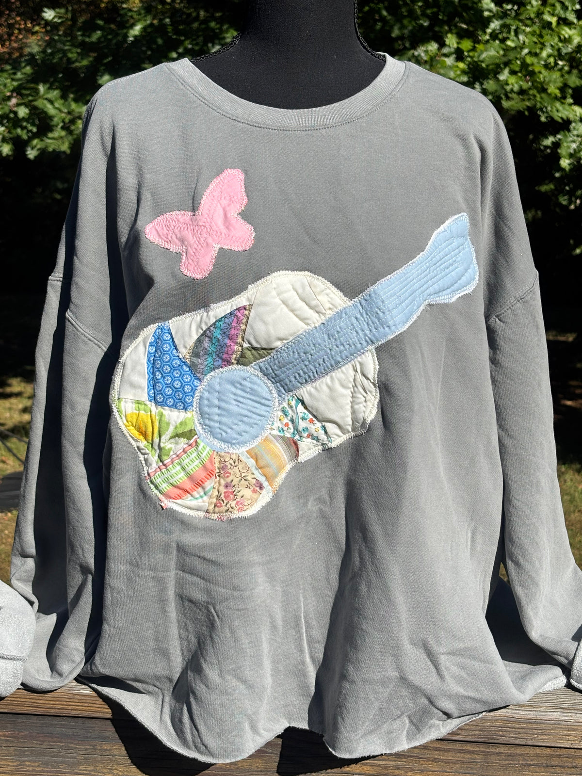 Dolly Vintage Quilt Appliquéd Sweatshirt 2xl