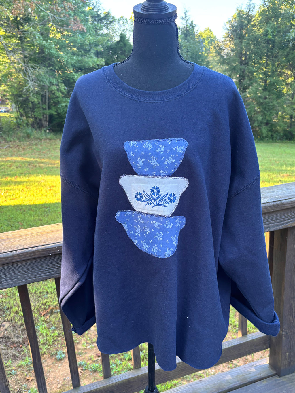 Blue Cornflower Nesting Bowls Sweatshirt