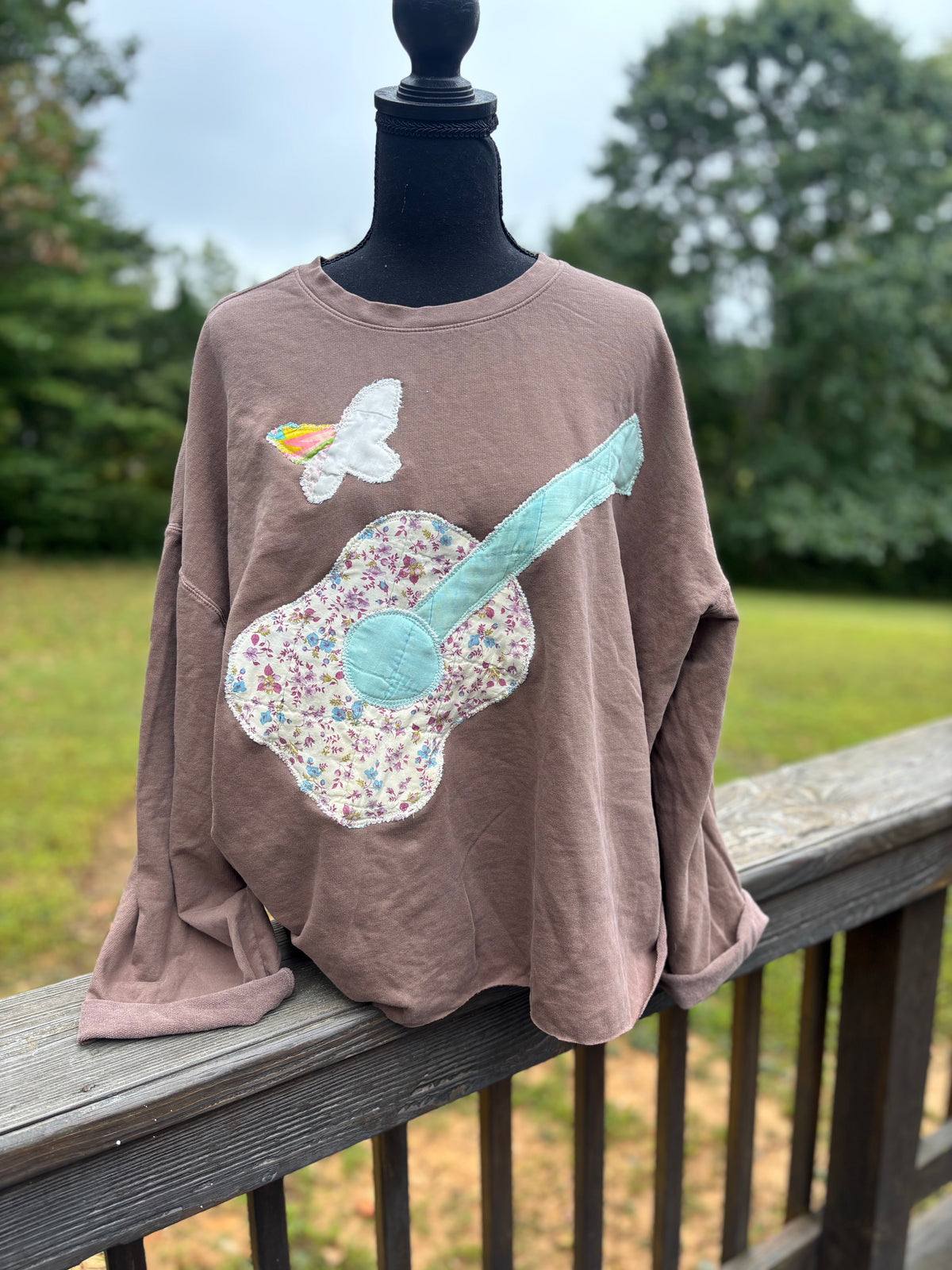 Dolly Vintage Quilt Appliquéd Sweatshirt 2xl