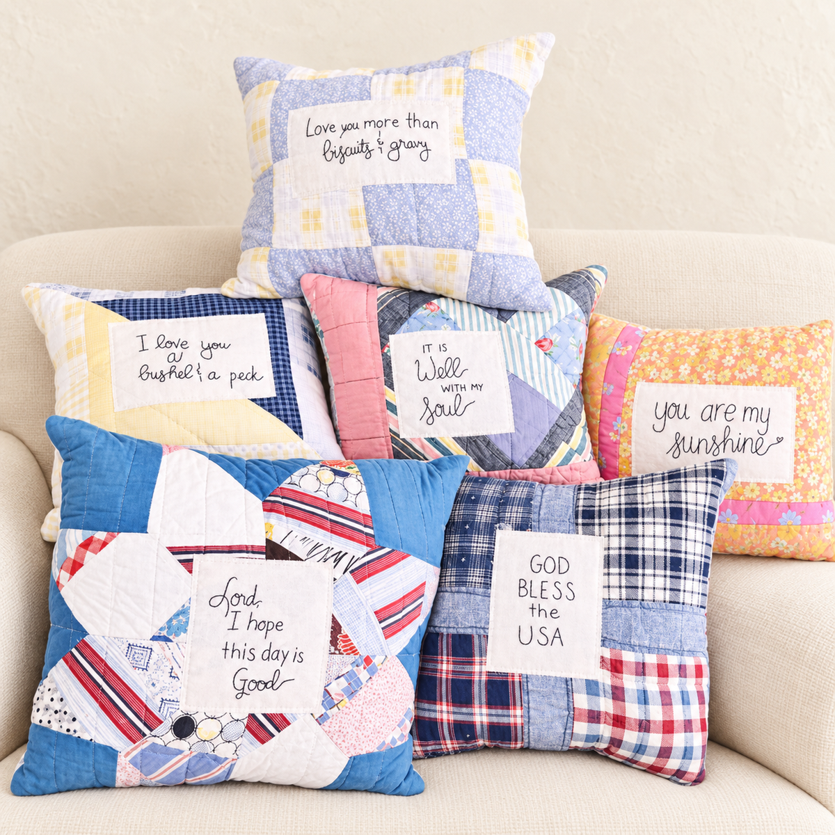 Quilted Pillow with Embroidery-coming soon